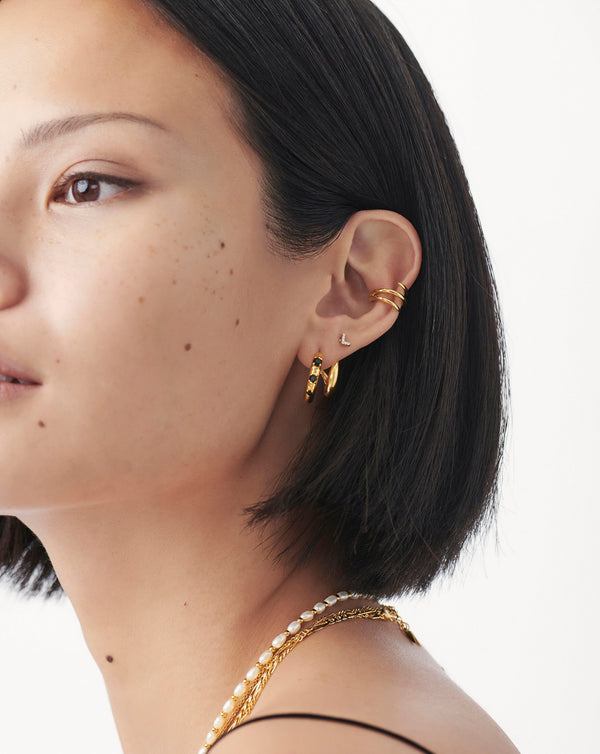 Missoma Pave Initial Single Stud Earring - L | Gold /Cubic Zirconia