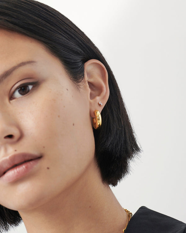 Missoma Pave Initial Single Stud Earring - S | Gold /Cubic Zirconia