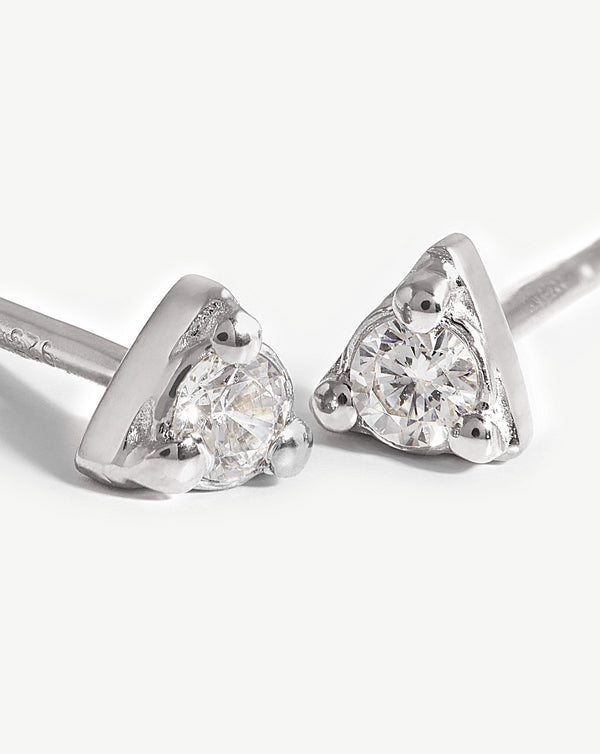 Missoma Prism Stud Earrings | Sterling Silver/Cubic Zirconia