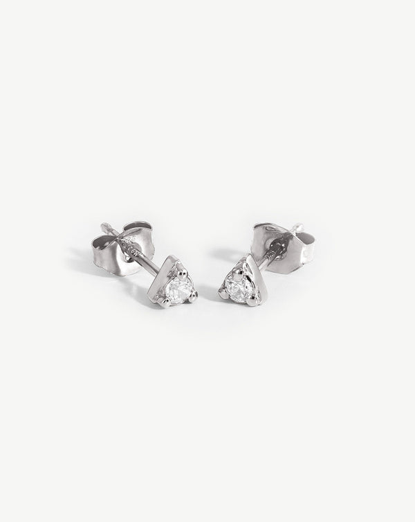 missoma Prism Stud Earrings | Sterling Silver/Cubic Zirconia