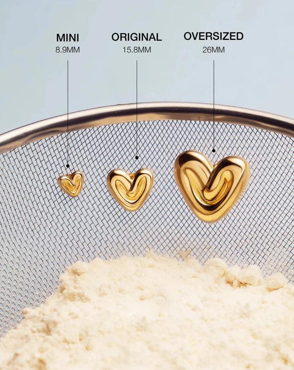 Missoma Puffy Heart Mini Stud Earrings | 18ct Gold Vermeil