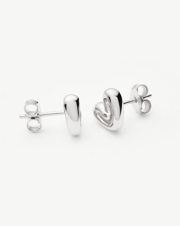 Missoma Puffy Heart Mini Stud Earrings | Sterling Silver
