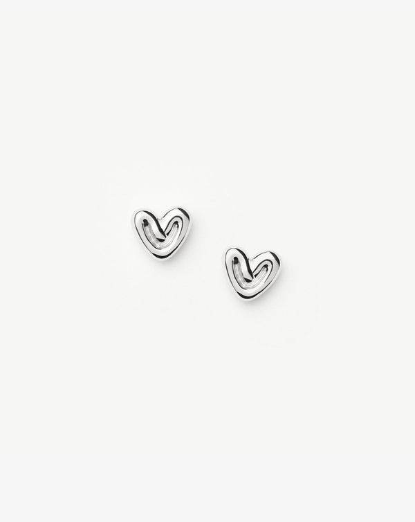 missoma Puffy Heart Mini Stud Earrings | Sterling Silver