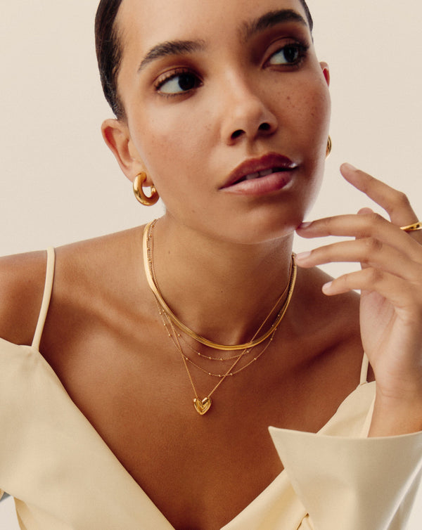 Missoma Puffy Heart Pendant Necklace | 18ct Gold Plated