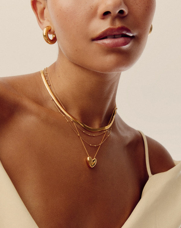 Missoma Puffy Heart Pendant Necklace | 18ct Gold Plated