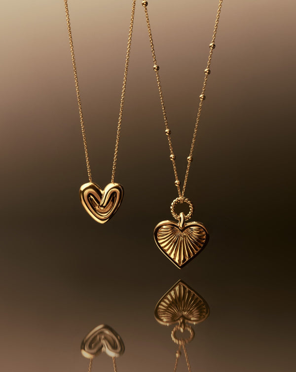 Missoma Puffy Heart Pendant Necklace | 18ct Gold Plated