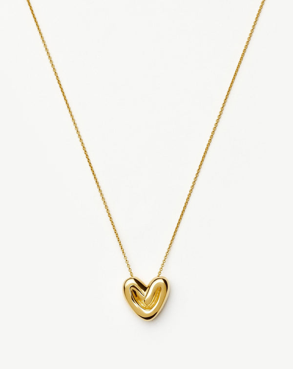 missoma Puffy Heart Pendant Necklace | 18ct Gold Plated