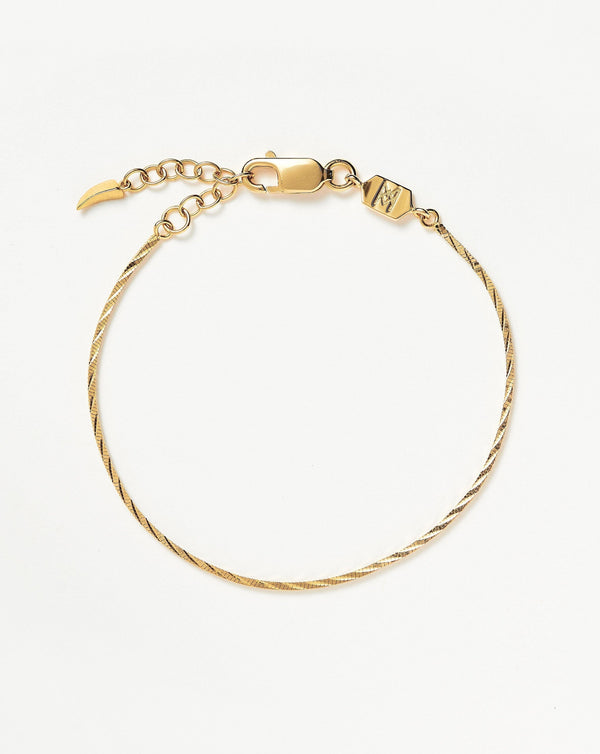 missoma Savi Asymmetric Square Gold Snake Chain Bracelet