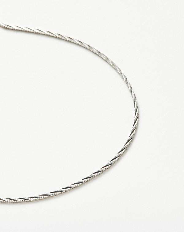 Missoma Savi Asymmetric Square Silver Snake Chain Bracelet
