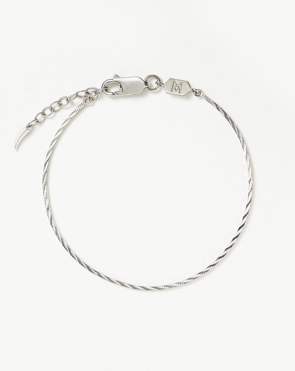 missoma Savi Asymmetric Square Silver Snake Chain Bracelet
