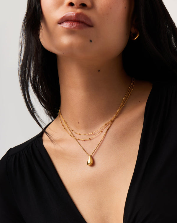 Missoma Savi Droplet Pendant & Double Necklace Set | 18ct Gold Vermeil