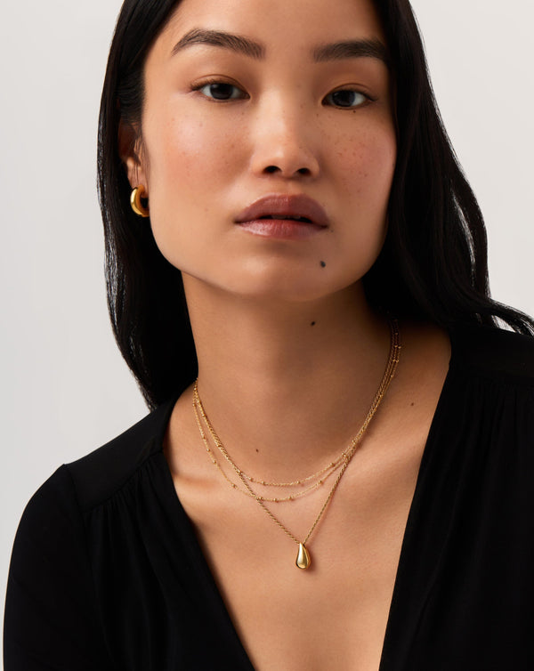 Missoma Savi Droplet Pendant & Double Necklace Set | 18ct Gold Vermeil