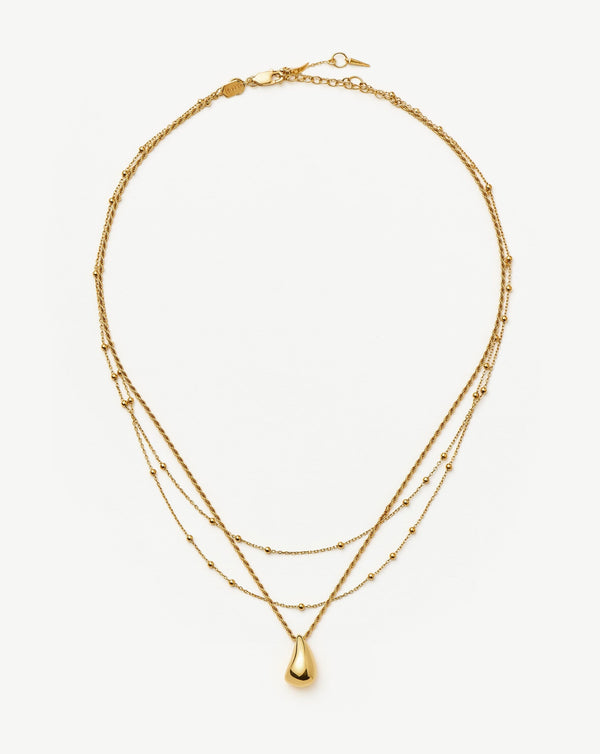 Missoma Savi Droplet Pendant & Double Necklace Set | 18ct Gold Vermeil
