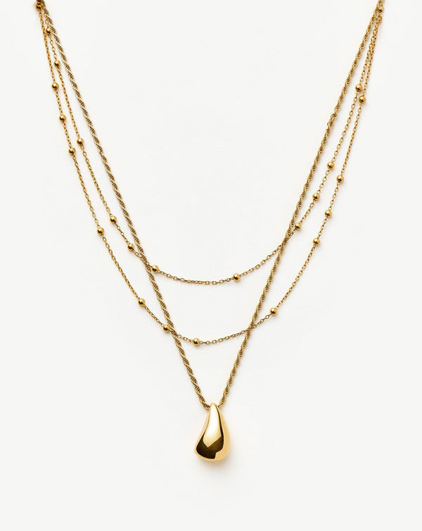missoma Savi Droplet Pendant & Double Necklace Set | 18ct Gold Vermeil