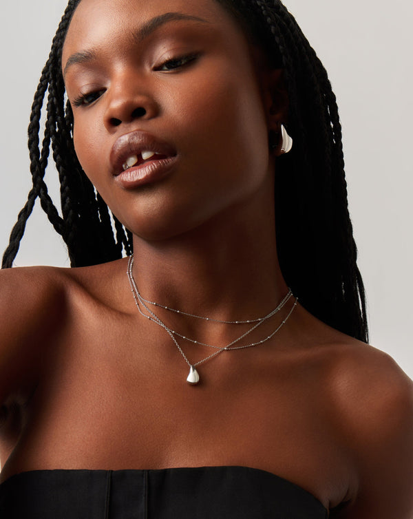 Missoma Savi Droplet Pendant & Double Necklace Set | Sterling Silver