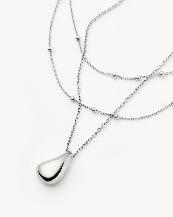 Missoma Savi Droplet Pendant & Double Necklace Set | Sterling Silver