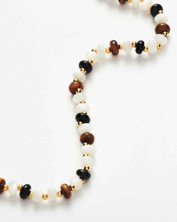 Missoma Savi Pearl & Gemstone Beaded Bracelet | Gold UK