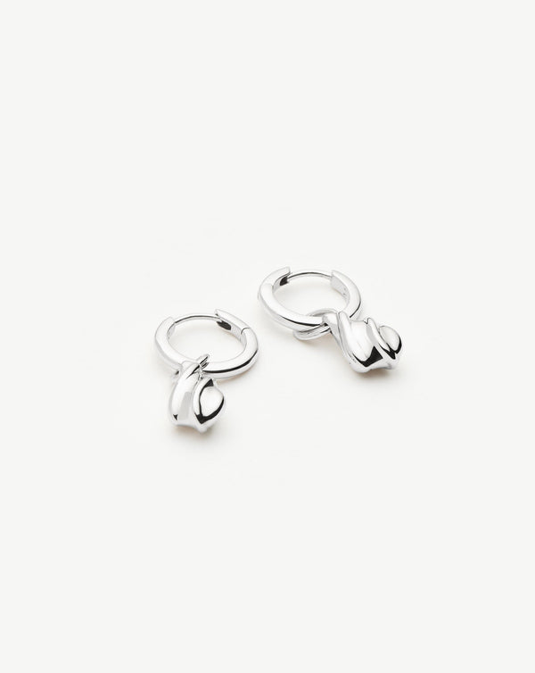 Missoma Savi Ridge Droplet Charm Earrings | Sterling Silver