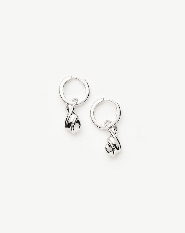 missoma Savi Ridge Droplet Charm Earrings | Sterling Silver