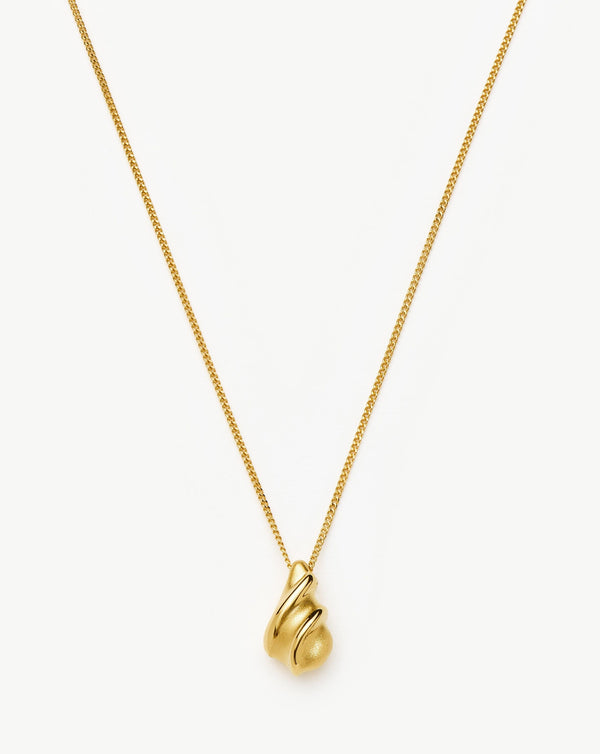 missoma Savi Ridge Droplet Pendant Necklace | 18ct Gold Plated