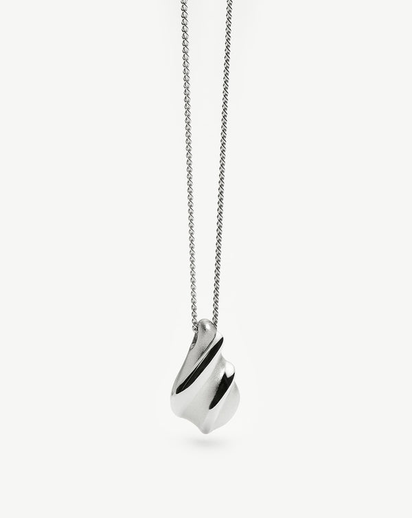 Missoma Savi Ridge Droplet Pendant Necklace | Silver Plated