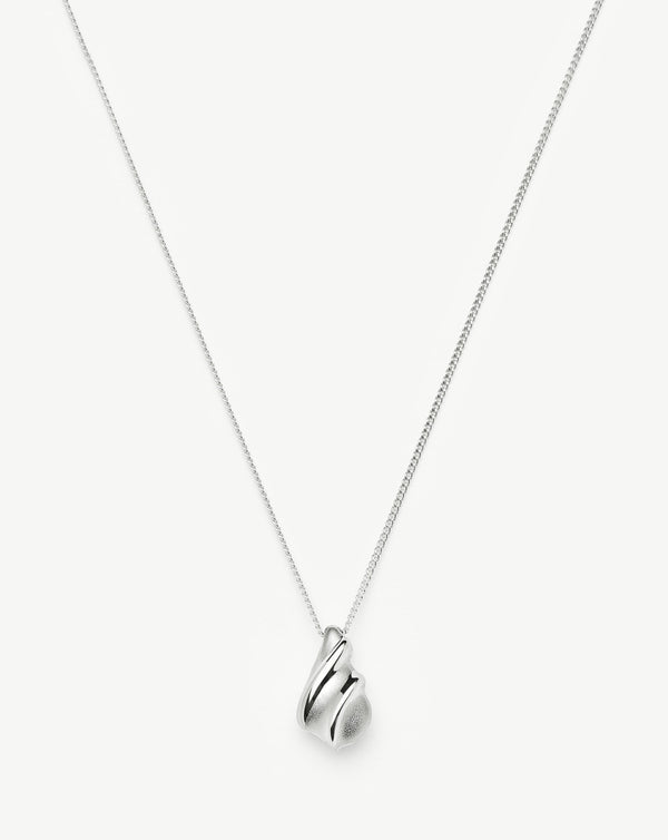 missoma Savi Ridge Droplet Pendant Necklace | Silver Plated