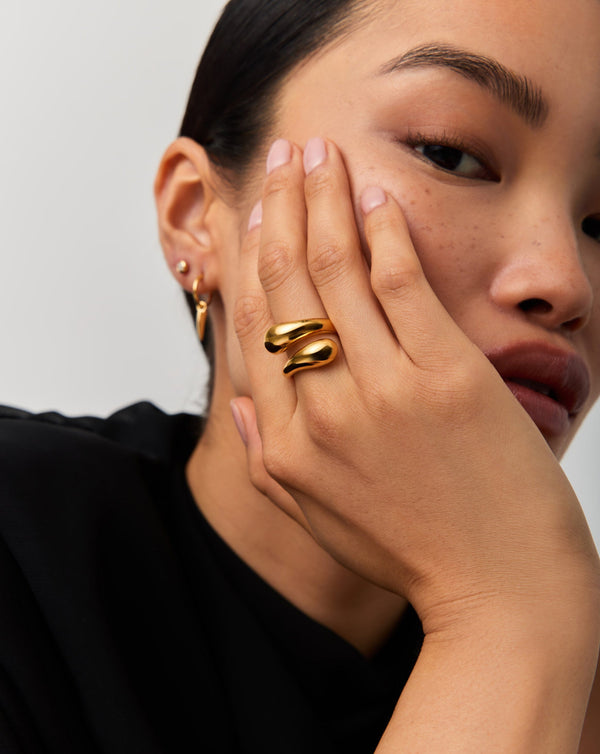Missoma Savi Sculptural Crossover Ring | 18ct Gold Vermeil