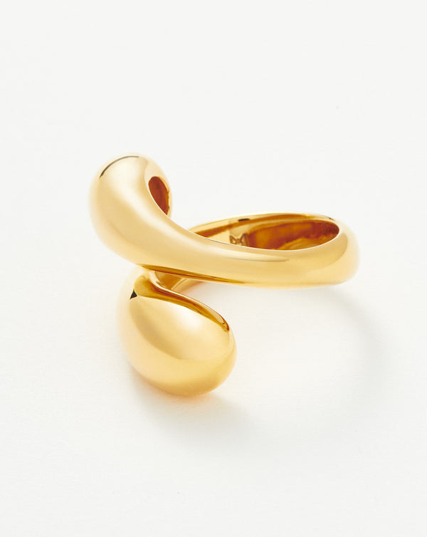Missoma Savi Sculptural Crossover Ring | 18ct Gold Vermeil
