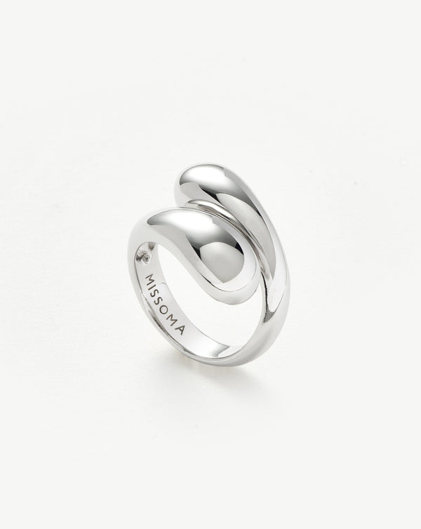 Missoma Savi Sculptural Crossover Ring | Sterling Silver