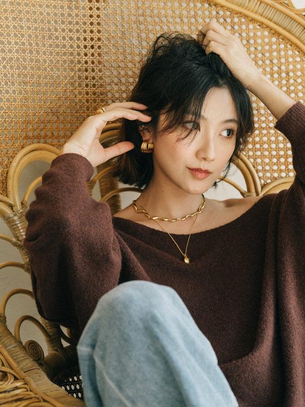 Missoma Savi Sculptural Droplet Pendant Necklace | 18ct Gold Vermeil