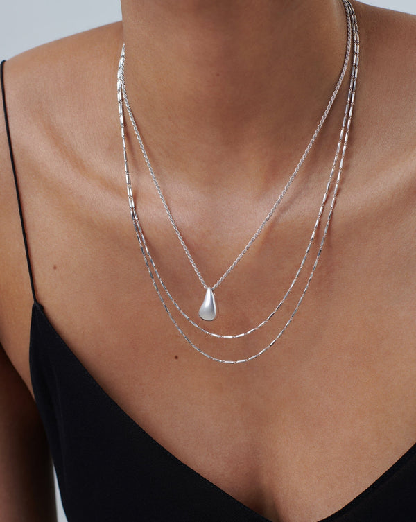 Missoma Savi Sculptural Droplet Pendant Necklace | Sterling Silver