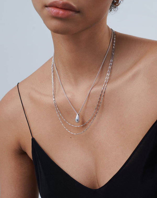 Missoma Savi Sculptural Droplet Pendant Necklace | Sterling Silver