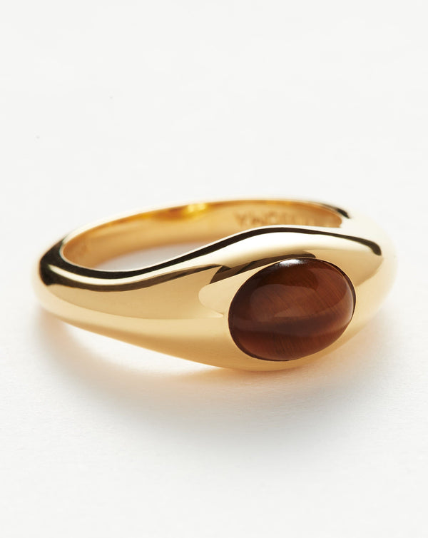 Missoma Savi Sculptural Gemstone Stacking Ring | Gold/Tigers Eye