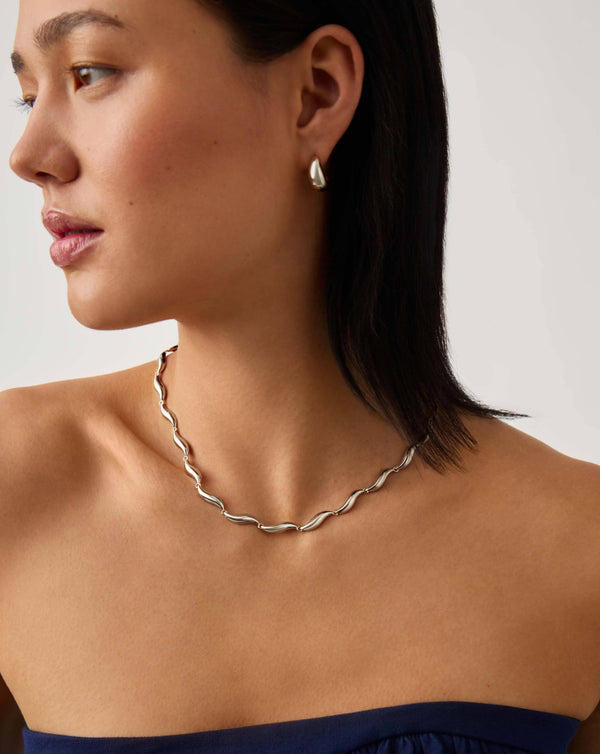 Missoma Savi Signature Link Chain Necklace | Silver Plated