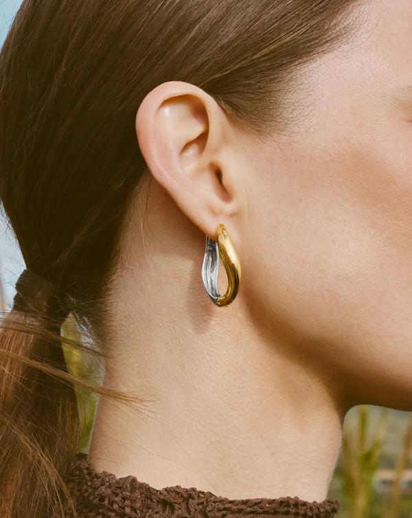 Missoma Savi Signature Medium Hoop Earrings | Mix Metal