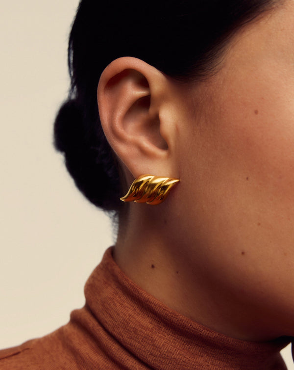 Missoma Savi Signature Oversized Stud Earrings | 18ct Gold Plated