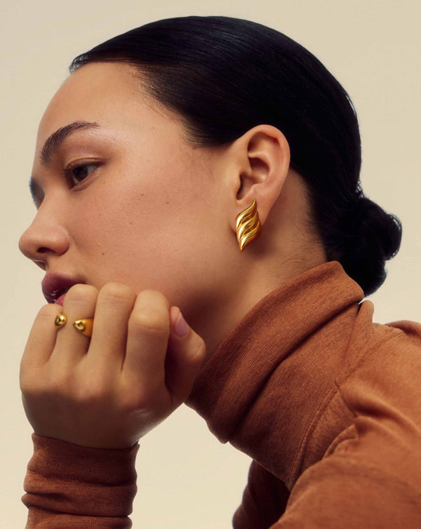 Missoma Savi Signature Oversized Stud Earrings | 18ct Gold Plated