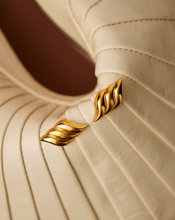 Missoma Savi Signature Oversized Stud Earrings | 18ct Gold Plated