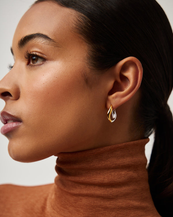 Missoma Savi Signature Small Hoop Earrings | Mix Metal
