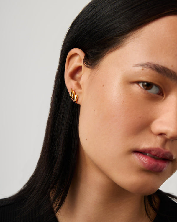 Missoma Savi Signature Stud Earrings | 18ct Gold Plated