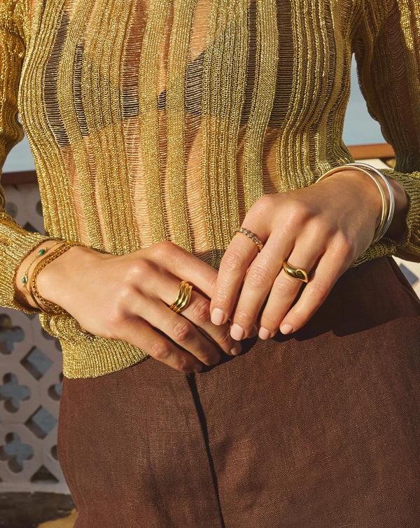 Missoma Savi Signature Triple Ring | 18ct Gold Plated