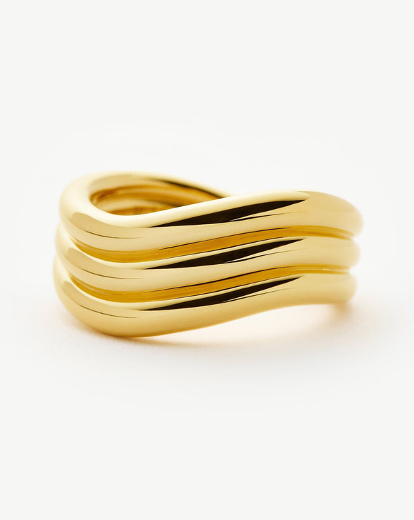 Missoma Savi Signature Triple Ring | 18ct Gold Plated