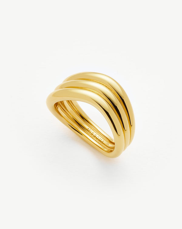 missoma Savi Signature Triple Ring | 18ct Gold Plated