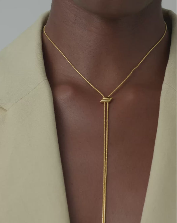 Missoma Savi Slider Lariat Chain Necklace | 18ct Gold Vermeil