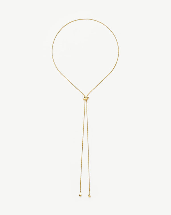 missoma Savi Slider Lariat Chain Necklace | 18ct Gold Vermeil