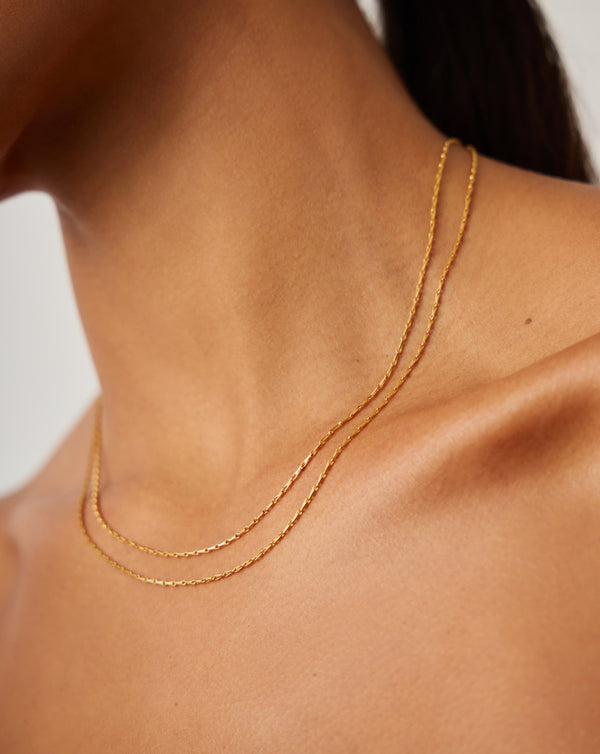 Missoma Savi Twisted Double Chain Necklace | 18ct Gold Plated