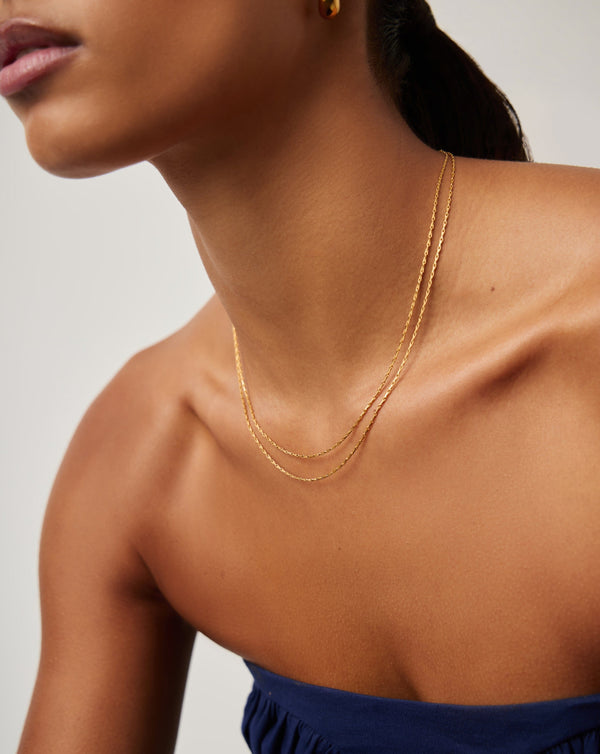 Missoma Savi Twisted Double Chain Necklace | 18ct Gold Plated