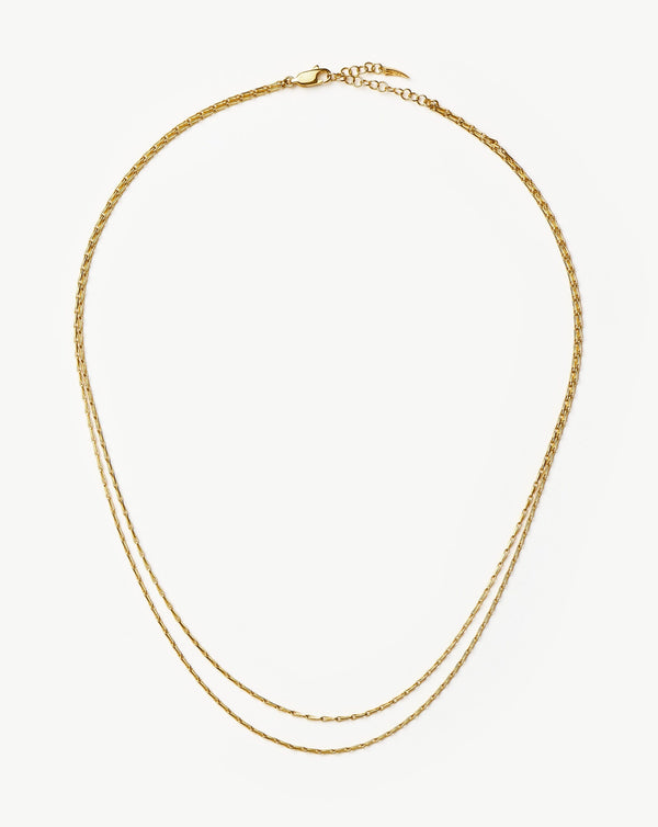 missoma Savi Twisted Double Chain Necklace | 18ct Gold Plated