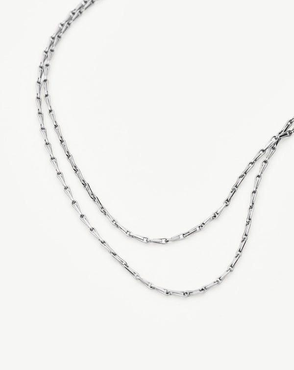 Missoma Savi Twisted Double Chain Necklace | Silver Plated
