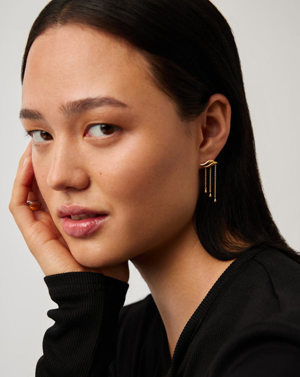 Missoma Savi Waterfall Drop Earrings | 18ct Gold Vermeil
